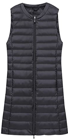 Chaleco Plumas Ultralight Mujer Largo Chalecos Plumiferos Mujer Chaleco Plumon Qcolchado Sin Mangas Mujer Invierno Chaqueta Pluma Chaquetón Plumífero Sin Mangas Mujer Chaleco Guateado Down Vest Mujer