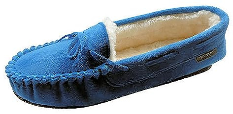DUNLOP LS152NC-6 BETH Ladies Moccasin Slippers, Midnight, 6 UK