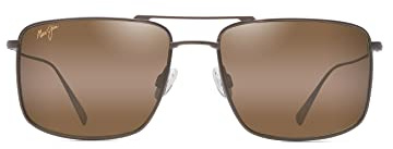Maui Jim Men's Aeko Polarized Aviator Sunglasses, Satin Sepia/HCL® Bronze, Medium