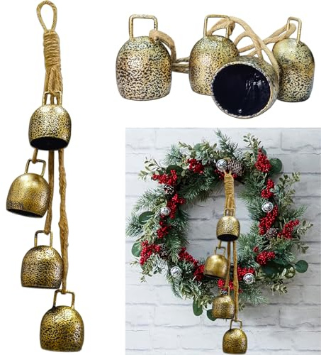 YXOTJHS Christmas Bells for Decoration, Gold Vintage Bells, Brass Christmas Bells for Door Garland Christmas Tree - Christmas Bell Gifts for Women