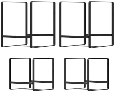 Hikinlichi Plate Organizers Holders 2 Large 2Small Upright Cabinet Dish Drying Racks Metal Plate Dish Organizers Racks Stands for Countertop and Cupboard Black