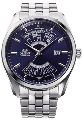 Orient Contemporary Multi Year Calendar - Orologio Da Uomo Automatico a Carica Manuale Casual Bracciale e Cassa In Acciaio Metallizzato Quadrante Blu - RA-BA0003L30B RA-BA0003L