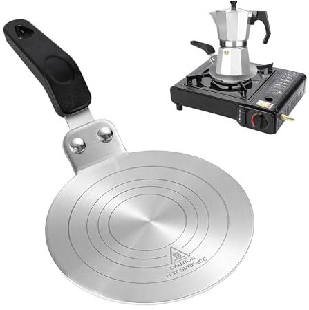 Adaptateur Induction 13cm, Disque Plaque pour Induction Adaptateur, Diffusion de Chaleur en Acier, Adaptateur Plaque Induction pour Moka Cafetières