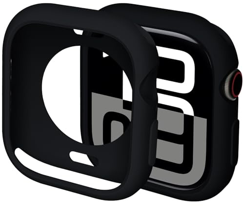 Miimall TPU Case Kompatibel mit Apple Watch Bumper Hülle 46 mm Serie 11/Serie 10, Weiches Flexibles TPU Schutzhülle Dünne Leichte Schutz für iWatch 11/10 46mm [kein Bildschirm],Schwarz
