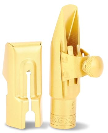 Bocchino per Sassofono a Tono Alto con Cappuccio in Metallo, Suono Tradizionale Versatile, Bocchino per Sassofono Sax per Professionisti e Principianti, 5#