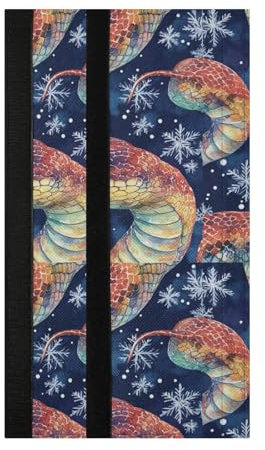 EtherSpher Bunte Vogel's marineblaue Schneeflocken, Weihnachts-Kühlschrank-Griffabdeckungen, 2 Stück, waschbar, Kühlschrankgriffschutz, Heimdekoration, hält Küchengeräte sauber von Flecken und Tropfen