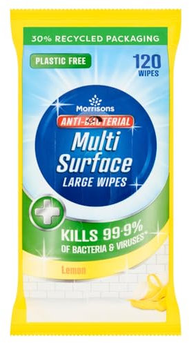 Morrisons Antibacterial Wipes Lemon, Pack of 120