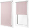 MakoStyl Rollos für Fenster Ohne Bohren - Verdunklungsrollo Rosa 130 cm Breite x 150 cm Höhe - Doppelrollo Klemmfix Ohne Bohren - Fenster Rollos für Innen 100% Blackout - Verdunkelnd Duo Rollo