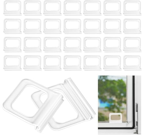 Window Screen Pull Tabs 30 Pack Replacement Universal Spline Channel Pull Lift Tab Plastic Window Screen Lift Tabs （Frosted Clear ）