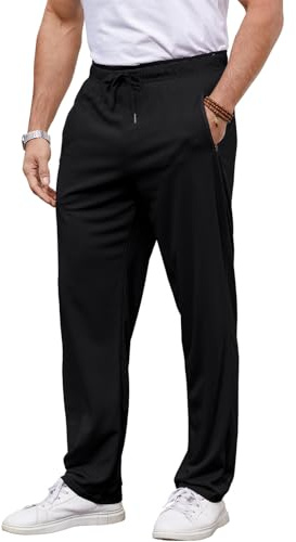 YloveM Pantalon Homme ÉTé Taille Elastique LéGer Plage Pantalon Chino Cargo Homme avec Cordon DéContracté Casual Ensemble Homme Ete Chic Yoga avec Poches Zippée