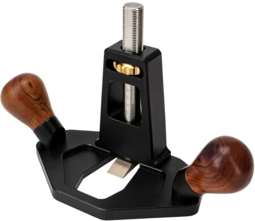 Generchin Outil de Menuiserie Portable Router Plane avec Réglage et Butée de Profondeur, Rabot de Banc à Fond Plat, Mini Bricolage en Bois