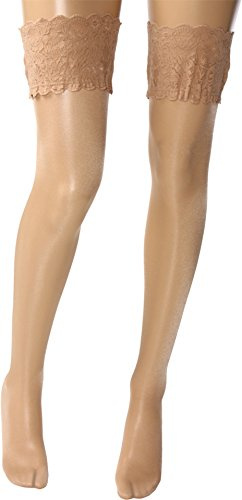 Wolford Women's Satin Touch 20 Stay-Up Lined 20 DEN Tights, Beige (Cosmetic), Large (Manufacturer Size: L)