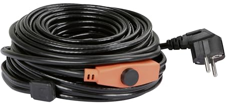 KERBL Frostschutz-Heizleitung mit Thermostat (Länge 8 m, frostfreie Wasserleitung bis -45° C, für Tiertränken, nicht für Heizungsrohre, Heizleistung 128 W) 223587