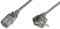 DIGITUS Cable de conexión a la red eléctrica, 0.75 m, CEE 7/7 (Tipo-F) 90° a C13, enchufe, enchufe, H05VV-F3G, 0.75 mm²