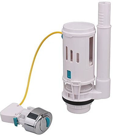 Plastic Toilet Cistern Water-Saving Push Button Dual Drain Flush Valve Draw Off Valve Fit for 2.36-2.95inch Drainage Holes