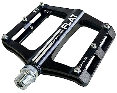 UPANBIKE Mountainbike-Kugellager-Pedale 9/16 Zoll Spindel Aluminiumlegierung Flache Plattform für BMX MTB Rennrad(Schwarz)