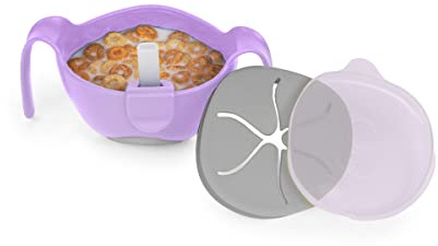 b.box Baby Schüssel + Strohhalm | 3-in-1 Snackschale mit Deckel, To-Go-Snackbecher, Müslischüssel | Für Spülmaschine und Mikrowelle | 250 ml