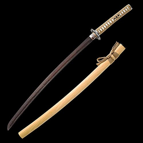 Katana in palissandro naturale, spada samurai in legno fatta a mano con fodero, Bokken da 103 cm per esposizione, collezione cosplay e addestramento Kendo-I