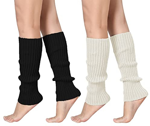 Leoparts Leg Warmers for Women 80s Ribbed Knit Leg Warmers for Dance Yoga Sports Cosplay Costume Party Accessory