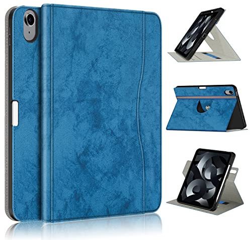 TOPCASE 360° Rotating Case Compatible with iPad Air 11-inch M3 (2025) / M2 (2024), iPad Air 5th (2022)/ 4th Generation (2020) 10.9inch, Cover with Adjustable Stand,Pencil Holder & Shockproof,Blue