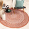 FRAAI | Home & Living In- & Outdoor Teppich Rund - Summer Azteca Terracotta Ø 160cm - Wetterfest - Polypropylen - Flachgewebe - Balkon, Garten/Terrasse - Terrasse - Rug