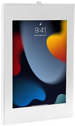 Mount-It! Anti-Theft Tablet Wall Mount, Low Profile Wall Kiosk with Secure Lockable Steel Enclosure, Locking Tablet Mount for iPad Generations 7-10, Pro, Air, 10.2 inch, 10.9, White