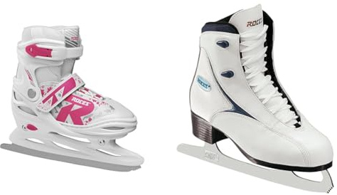 Roces Kinder Jokey Ice 2.0 Verstellbarer Schlittschuh, White/Fuchsia, 38-41 & Damen Schlittschuhe Rfg 1 Damen Schlittschuh, Weiß, 42 EU