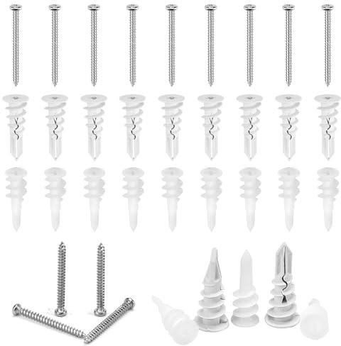 DECARETA 100 PCS Cheville Autoforeuse pour Plaques de Plâtre en Alliage de Zinc à Expansion pour Etagères, Miroirs, Bois