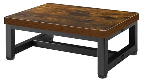 Marchepieds robustes pour adultes, capacité de 158,8 kg, marchepied de lit pour lits hauts pour adultes, marchepied rustique en bois marron avec pieds en caoutchouc antidérapants, pour cuisine,