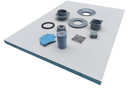 Receveur de Douche à Carreler 90x120 cm avec Kit étancheité - Bonde à Sortie Horizontale - Grille Inox