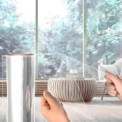 AVOID Vinilo Ventana Anti-UV Transparente – Vinilo Adhesivo Cristal Autoadhesivo con Protección Solar 99% UV – Film para Ventanas sin Taladrar – Incluye Espátula, Cúter y Pulverizador (45 x 300 cm)