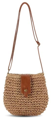 GWAWG Sac en paille pour femme à bandoulière avec grande capacité, sac en paille pour femme bohème chic, sacs en osier,sacs de plage en crochet, sacs hobo et sacs à épaule, une promenade sur la plage