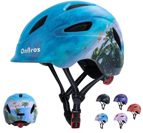 Kids Bike Helmet, OnBros Kid Bicycle Helmet for Girls and Boys with Light Lightweight Kids Helmets Certified Toddler Helmets for Kids 3-5-8-10 Age (46-50-55 cm)