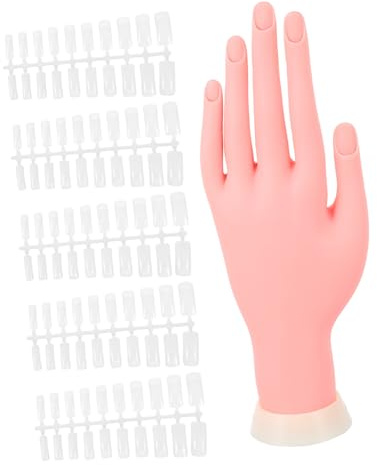 EPIGEIST Modèle De Main Art Ongulaire Taille Moyenne Silicone Souple Main Gauche Pliable Pour Outil De Formation Débutants 100 Pointes Faux Ongles Pratique Professionnelle