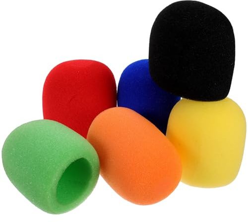 BESPORTBLE 6 Pezzi Coperture Antivento in Spugna per Microfono Portatile Parabrezza Microfono Colore Misto Adatte per Ktv Conferenze e Spettacoli Protezione Rumore e Polvere