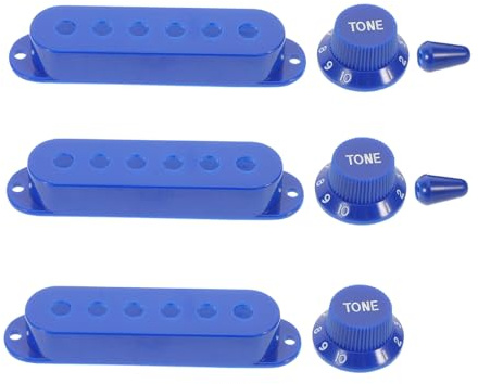 TOYANDONA Juego de Fundas Protectoras para Pastillas de Guitarra Eléctrica Perillas de Control de Volumen y Tapas de Interruptor 8 Piezas en Color Azul Accesorio para Mantenimiento y