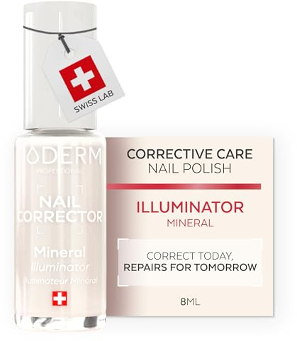 PODERM Smalto Trattamento Unghie Correttivo & Perfezionatore – Illuminante | 8 ML - Esalta Brillantezza Naturale | Micro-minerali Riflettenti Luce | Sviluppato da Podologo in Svizzera