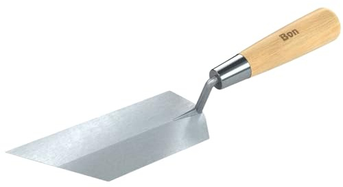 Bon 21-160 Margin Trowel for Brick, Block and Stone Masonry 6-inch X 2-inch Left Angle Wood Handle