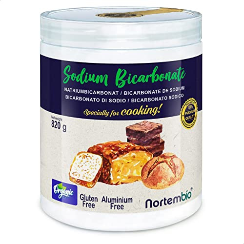 Nortembio Natron Lebensmittelqualität 820 g 100% Natürlich, Aluminiumfrei, Vegan, Glutenfrei und zum Backen | Inkl. Gratis Rezept-E-Book