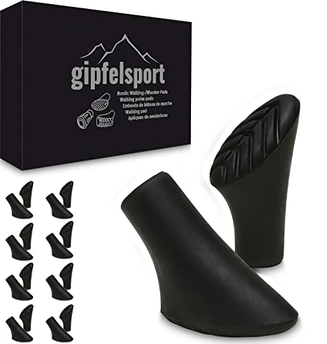 gipfelsport Nordic Walking Stöcke Gummipuffer für Walkingstöcke, Wanderstöcke und Trekkingstöcke | Asphalt, 16 Stück, 8 Paare