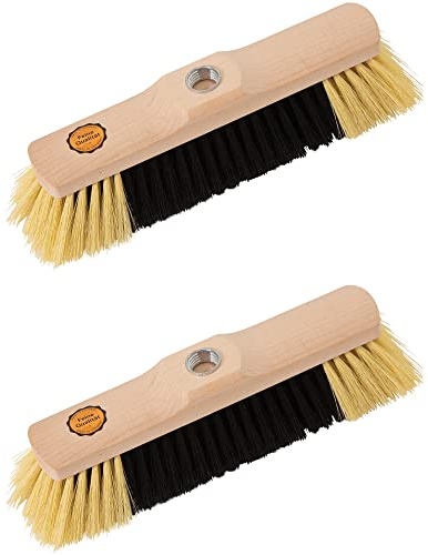 Novaliv 2X Zimmerbesen FEINE KUNSTBORSTEN Besen weiche Borsten Schrankbesen Holzbesen Besenkopf dicht besetzt Idealer Besen für Laminat und Parkett Künstliche PP Borsten Stubenbesen ohne Stiel