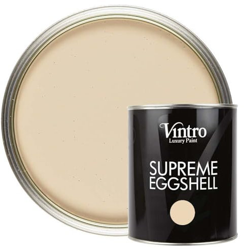 Vintro Paint | Satin Furniture Paint | Dark Cream | Wood | Trim | Metal | Eggshell Finish | 1 Litre (Old Lace)