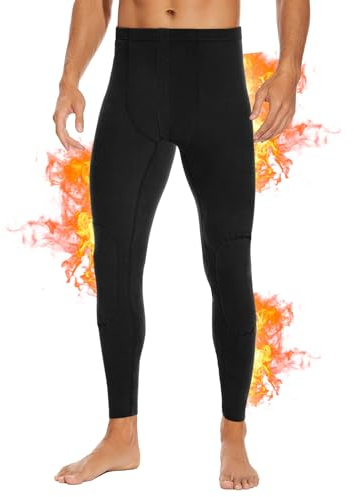 SIMIYA Lange Unterhosen Herren, Extra Warm Thermounterhose Gefütterte Unterhosen Männer Lang, Thermo Leggings Thermoleggings Winter(1 x Schwarz,M)