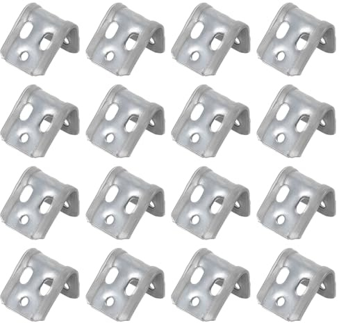 Sourcing Map Soffa Reparation Fjäderklämmor, 50 Stycken, 5 Hål, Stoppade Fjäderspänne, Silver