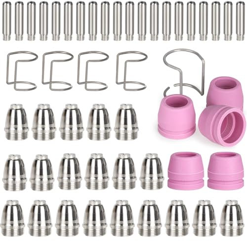 SWAWIS 50 Pièces Decoupeur Plasma Chalumeau SG-55, AG-60, WSD-60 0,8mm Buses Decoupeur Plasma Accessoires Consommables Kit