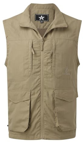 KBOPLEMQ Weste Herren Sommer Weste Outdoor Weste ärmellos Freizeit Leichte Funktionale Anglerweste Bequeme Arbeitsweste Jagd Trekking Wander Reporterwesten Safari Weste mit Vielen Taschen