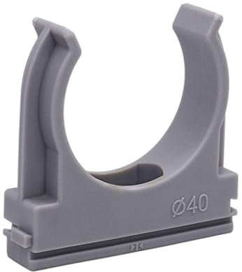 SKIR'CO (8 pezzi) Clip per tubi, morsetti in plastica per tubi da 40 mm, morsetti per tubi di tipo U, clip per tubi, ganci per tubi