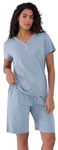 Joyaria Womens Viscose Made from Bamboo Jersey Pajamas Ultra Soft Cooling