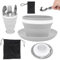 Jonuin Camping Plate Bowl Cup Cutlery Set for 1, 7 Pcs Camping Mess Kit Include Knife, Spoon, Fork, Cup, Bowl & Plate, Folding Camping Plates and Bowls Set, Crockery Sets for Travel Hiking Picnic