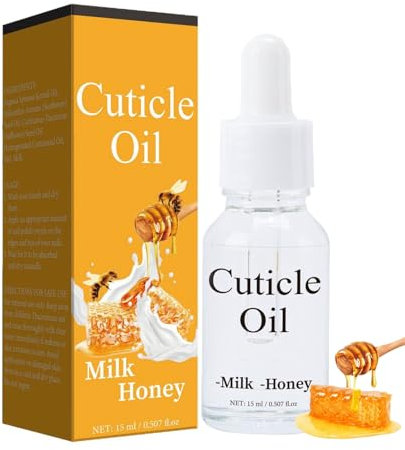 Milk & Honey Cuticle Oil - Natural Revitalizing Cuticle Oil for Nails, Hydrating Seum for Repaired Nails Overnight, Nourishing Strengthener with Jojoba Extract, Effective Repair for Damaged Nails